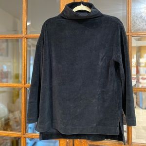 a new day black ribbed sweater with collar. Ribbed velvet. Size M.
